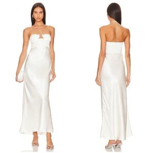 NWT Anna October Sarah Midi Long Dress in Ivory Bridal Wedding Size Small flaw